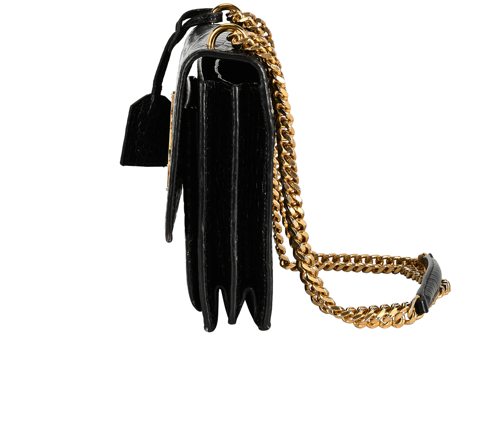 Medium Sunset Crossbody, &pound;1,100, Handbags, Black, Leather, Bottom view